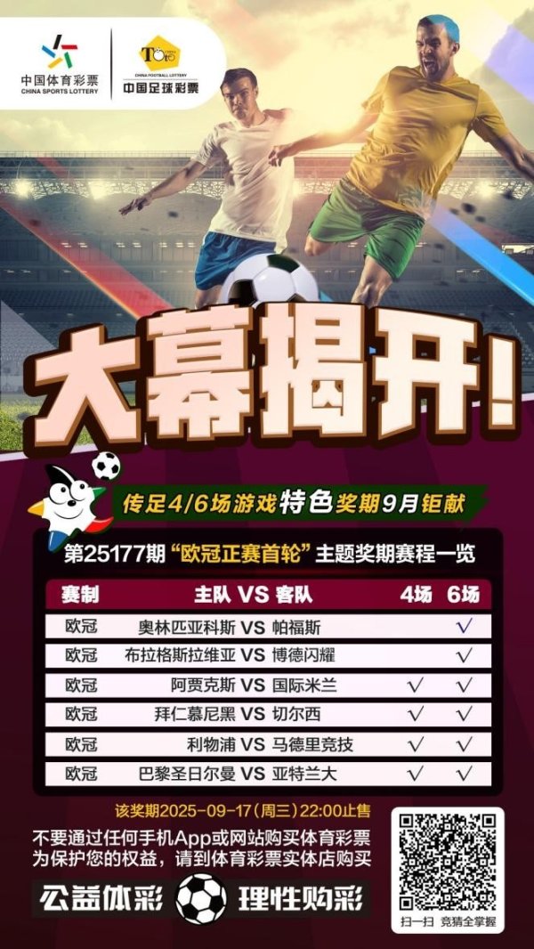 大幕揭开！传足特色奖期第25177期聚焦欧冠正式比赛首轮