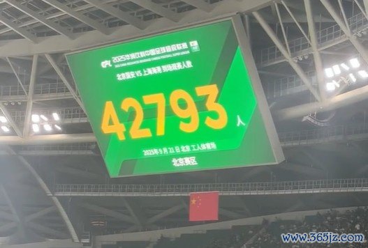 关键战役！今晚国安VS海港 北京工人运动场  上座人数为42793人